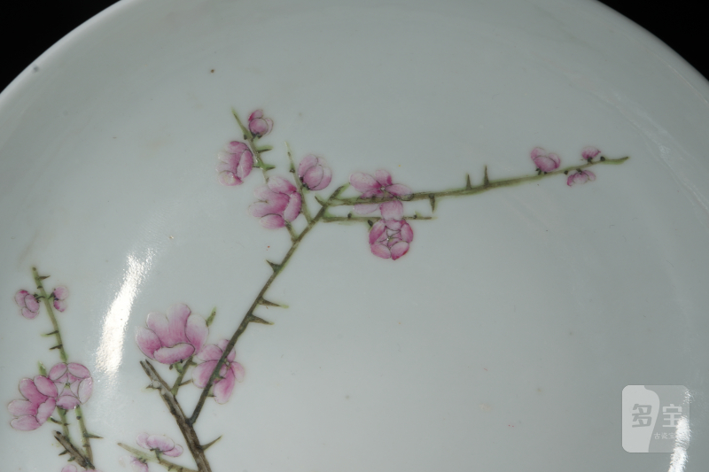 民国 粉彩梅花纹盘一对 - 图5